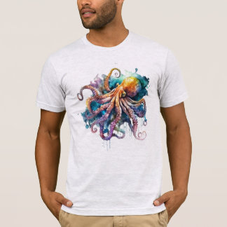 T-shirt Belle aquarelle pieuvre