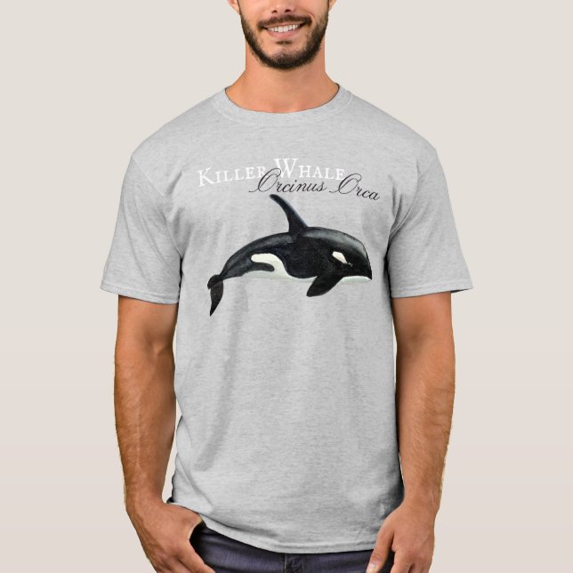 T-shirt Belle Aquarelle Tueuse Baleine, Orcinus Orca (Devant)