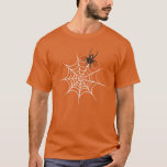 T-shirt Belle araignée Noire & Web araignée Blanche.<br><div class="desc">Joli design halloween. Noir et orange citer araignée avec toile d'araignée blanche.</div>