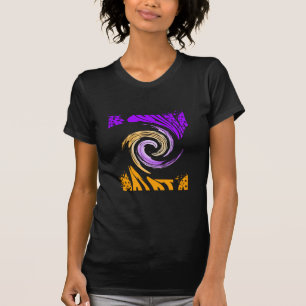 T-shirt Belle Art Moderne Design : Tourbillon violet et or