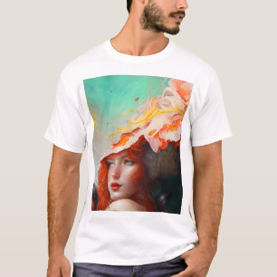T-shirt Belle artiste Abstraite Red Haired Ginger Girl