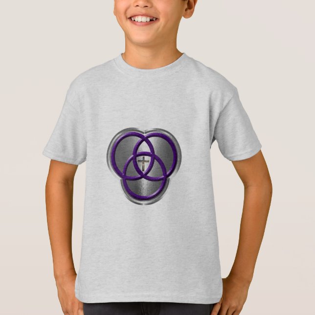T-shirt Belle bague de la Trinité chrétienne avec croix (Devant)