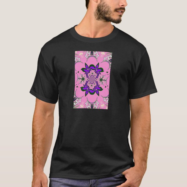 T-shirt Belle Bébé rose Floral Purple Shade Motif Art (Devant)