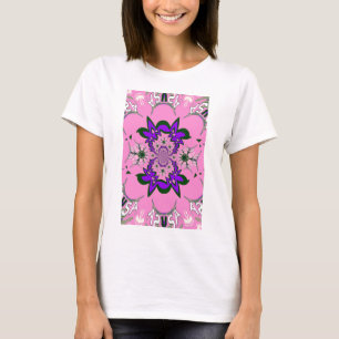 T-shirt Belle Bébé rose Floral Purple Shade Motif Art