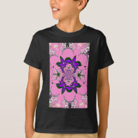 Belle Bébé rose Floral Purple Shade Motif Art