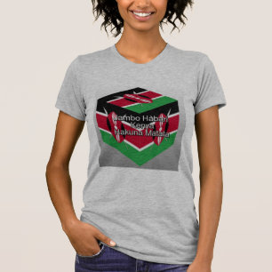 T-shirt Belle Belle Cube Kenyane Drapeau avec salutation