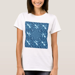 T-shirt Belle Belle Iridescente bleu. motif sans couture