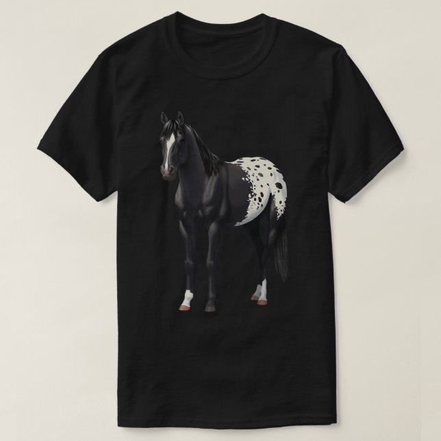 T-shirt Belle Blanche Noire Appaloosa Horse Lover Cadeau (Design devant)