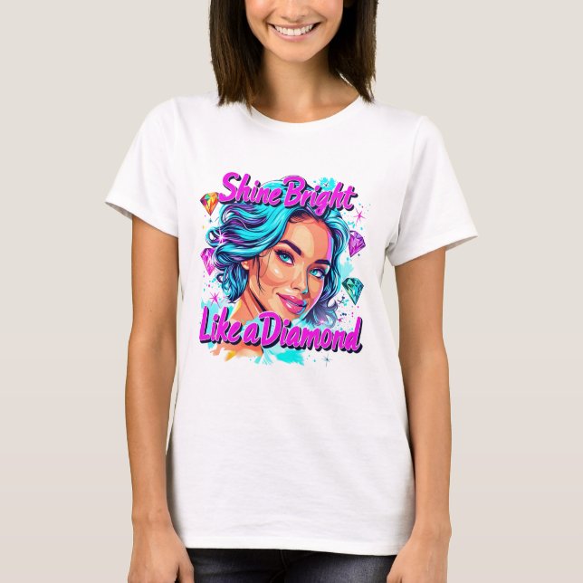T-shirt Belle brillance de fille comme un diamant (Devant)