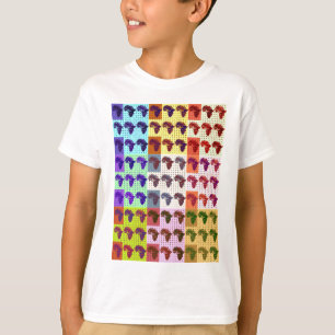 T-shirt Belle carte africaine À damiers Pap art ethnique