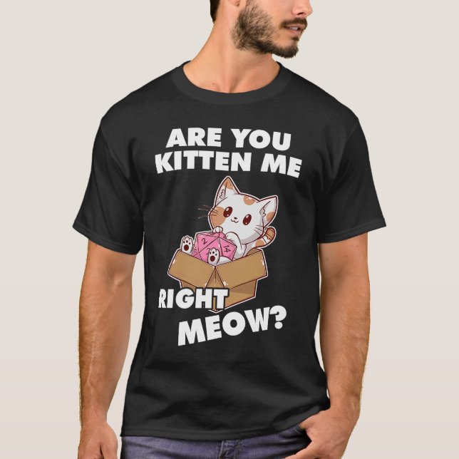 T-shirt Belle Chat Kitten Me Droite Meow RPG Dice Dungeons (Devant)