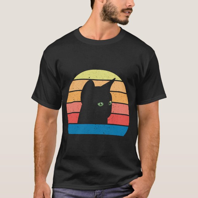 T-shirt belle chatte avec oeil vert (Devant)