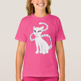 T-shirt Belle chatte blanche caricature
