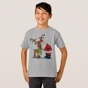 T-shirt Belle chemise de Tagless du père noël et de renn