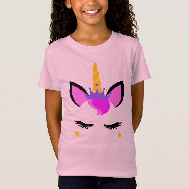 T-Shirt Belle chemise rose de licorne (Devant)