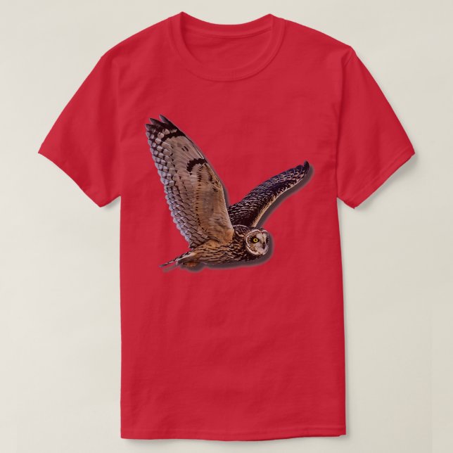 T-shirt Belle Chouette Raptor Vol Oiseau de Prey Birding B (Design devant)