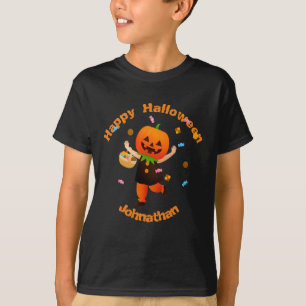 T-shirt Belle Citrouille Tête ou Traiteuse Halloween
