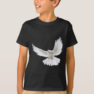 T-shirt Belle Colombe Blanche Paisible Volante Photo Silho