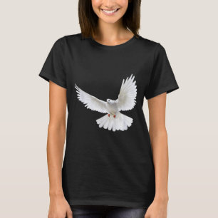 T-shirt Belle Colombe Blanche Paisible Volante Photo Silho