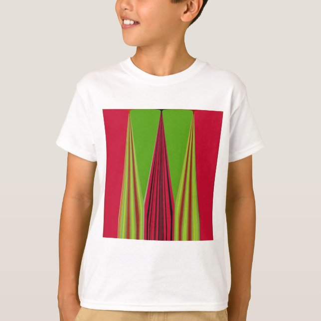 T-shirt Belle conception d'art fractal jaune rouge (Devant)
