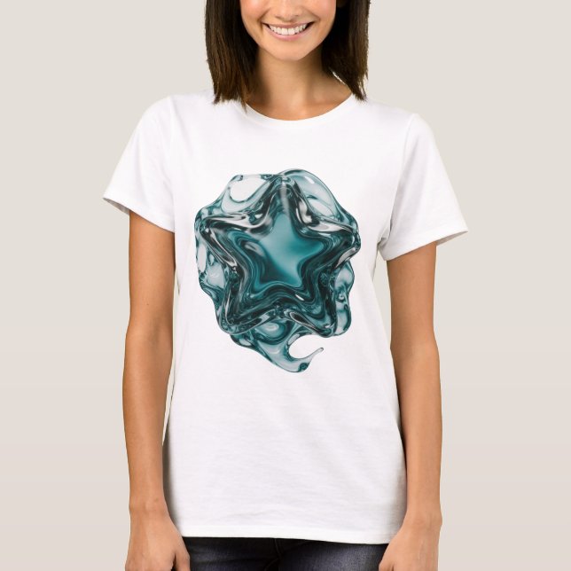 T-shirt Belle conception de texte STAR BALL en argent (Devant)