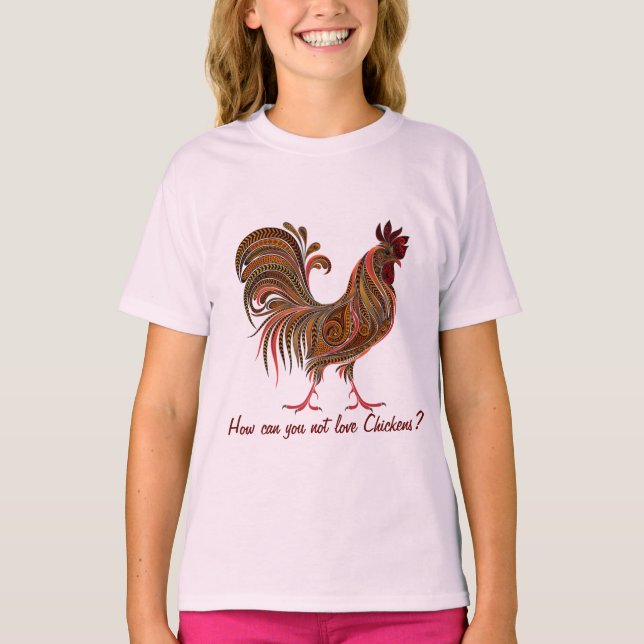T-shirt Belle coq plaisir amour poulet Citation (Devant)