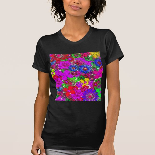 T-shirt Belle couleur Extraordinaire motif floral design (Devant)
