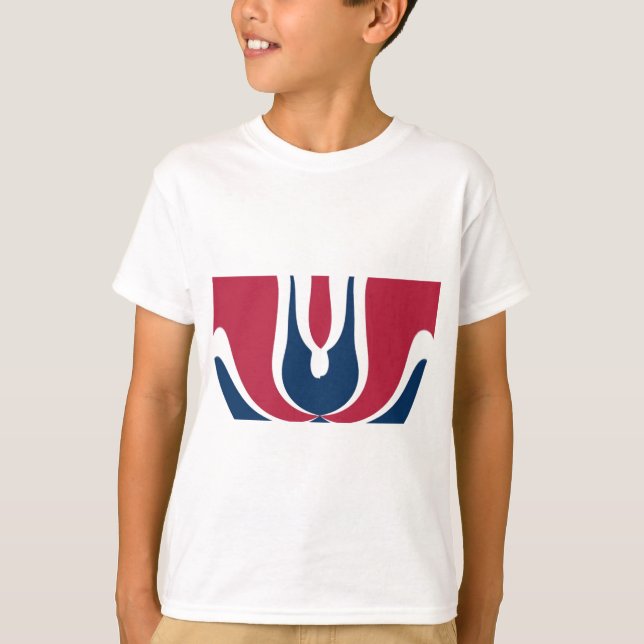 T-shirt Belle couleur rouge, blanc, bleu texture Abstraite (Devant)