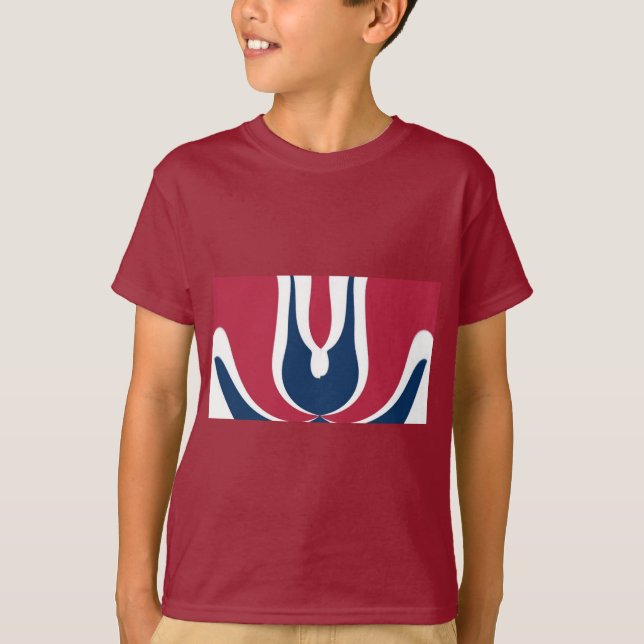 T-shirt Belle couleur rouge, blanc, bleu texture Abstraite (Devant)