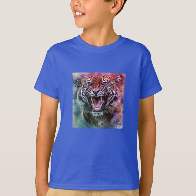 T-shirt Belle croissance Tigre Bengale Tigre photo visage (Devant)