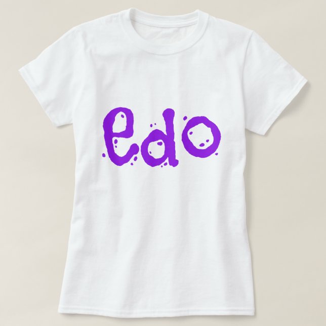 T-shirt Belle Edo violet et blanc (Design devant)