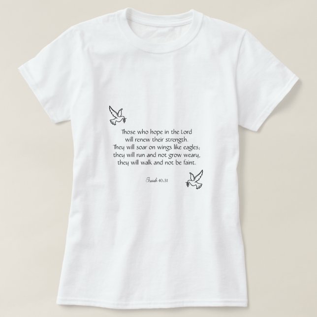 T-shirt Belle Encouragement Bible Verse Isaïe 40:31 (Design devant)