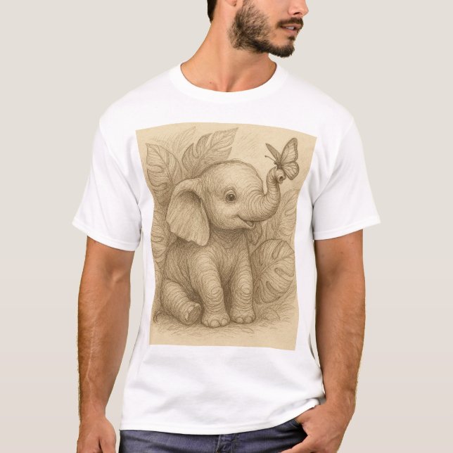 T-shirt Belle esquisse Baby Elephant (Devant)