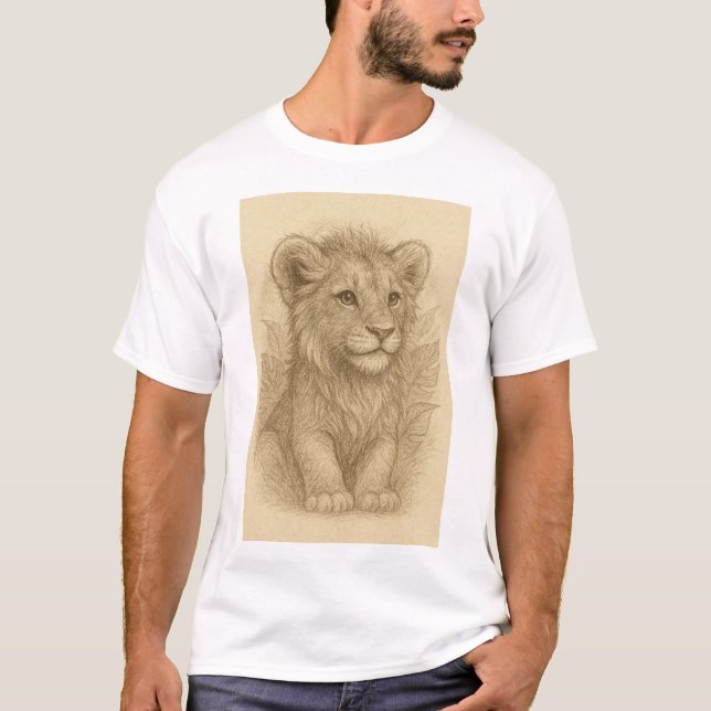 T-shirt Belle esquisse Lion Cub (Devant)