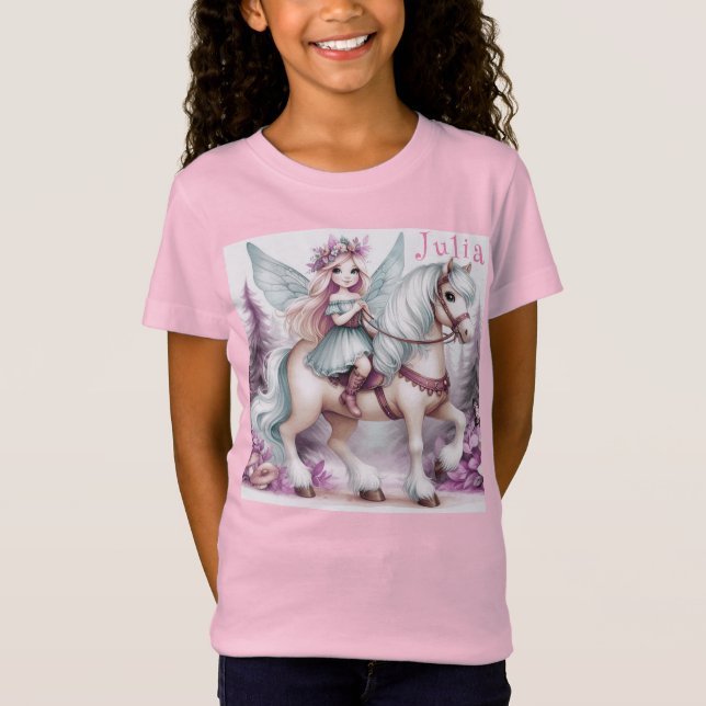 T-Shirt Belle Fée chevauchant un cheval (Devant)