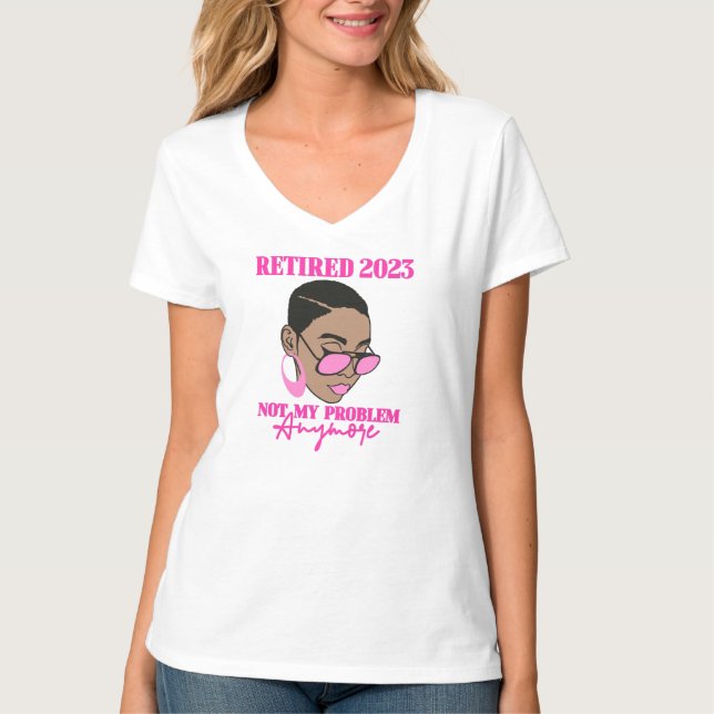 T-shirt Belle femme noire en verre de soleil rose. Afro. (Devant)