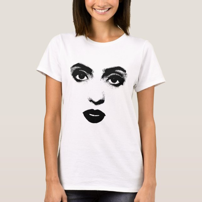 T-shirt Belle femme Yeux lèvres Maquillage visage Art orig (Devant)