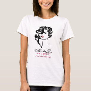 T-shirt Belle fille avec l'icône de maquillage de cheveux
