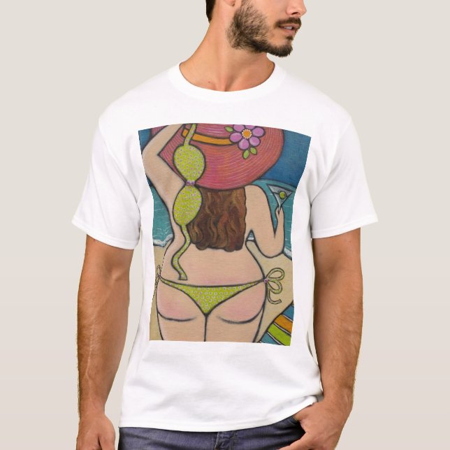 T-shirt Belle fille dans le bikini (Devant)