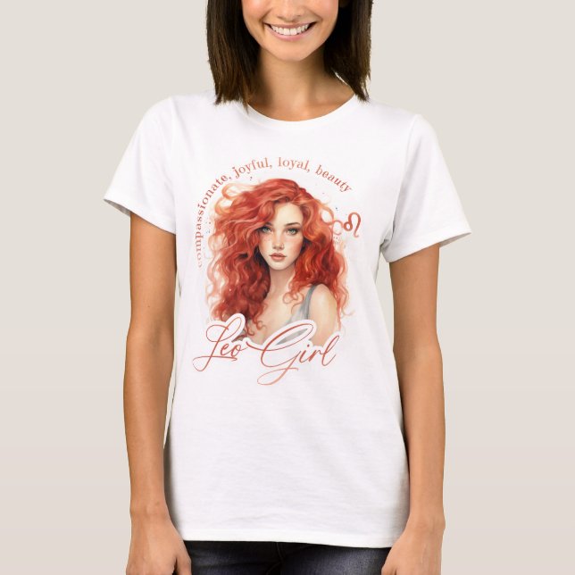 T-shirt Belle Fille Léon Avec Traits (Devant)