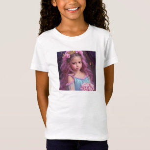 T-Shirt Belle fille personnalisée avec des fleurs roses