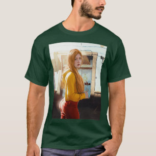 T-shirt belle fille triste bande dessinée