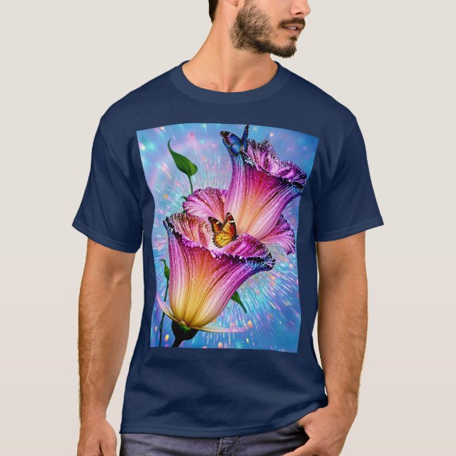 T-shirt Belle Fleur et Papillon (Devant)