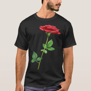 T-shirt Belle Fleur Rose Rouge Simple Aimer Pour Floral