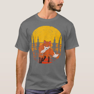 T-shirt Belle Forêt Animal De Lover Retro Nature Arbres De