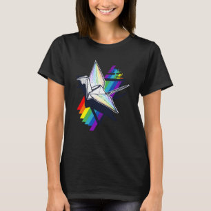 T-shirt Belle Grues Papier Drapeau Lgbt Origami Arc En Cie
