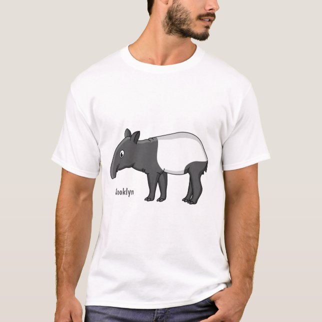 T-shirt Belle illustration de tapir de dessin animé (Devant)