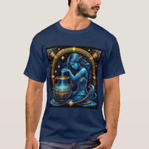 T-shirt Belle illustration numérique du signe du Verseau