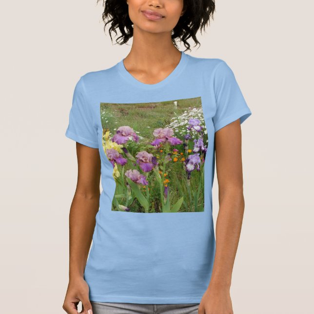 T-shirt Belle Iris Fleur violet Fleur Photo (Devant)