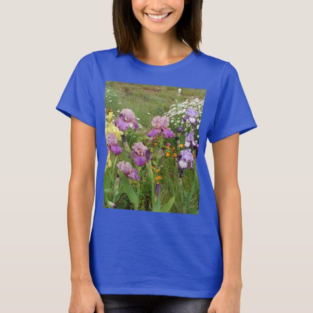 T-shirt Belle Iris Fleur violet Fleur Photo (Devant)